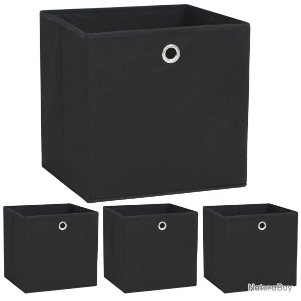 Bo�te de rangement 4 pcs Tissu non-tiss� 32x32x32 cm Noir