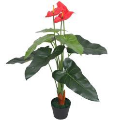Plante artificielle avec pot Anthurium 90 cm Rouge et Jaune