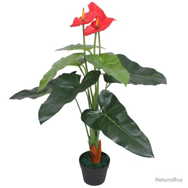 Plante artificielle avec pot Anthurium 90 cm Rouge et Jaune