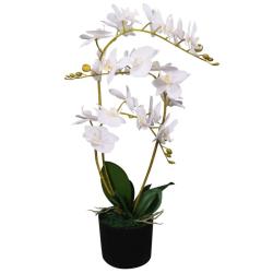 Plante artificielle avec pot Orchid&eacute;e 65 cm Blanc