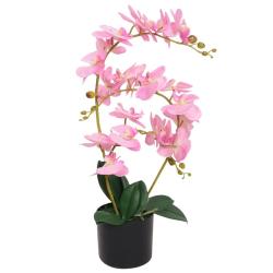 Plante artificielle avec pot Orchid&eacute;e 65 cm Rose