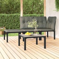 Table basse de jardin gris 55x55x31 cm DPC et acier