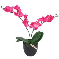 Plante artificielle avec pot Orchid&eacute;e 30 cm Rouge