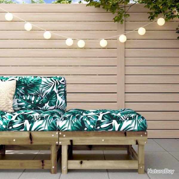 Repose-pied de jardin avec coussin bois de pin impr�gn�