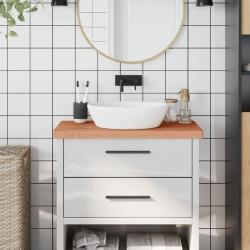 Comptoir de salle de bain 80x40x4 cm bois massif de h&ecirc;tre