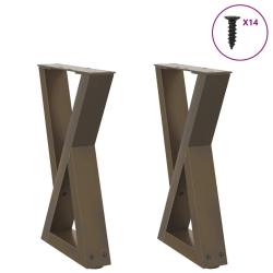 Pieds de table basse 2pcs acier naturel 28x(42-43,3)cm
