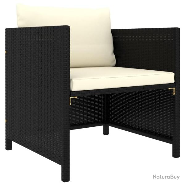 Canap� de jardin avec coussins Noir R�sine tress�e