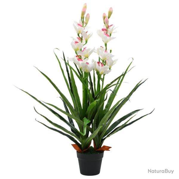 Plante artificielle Orchid�e Cymbidium avec pot 100 cm Vert
