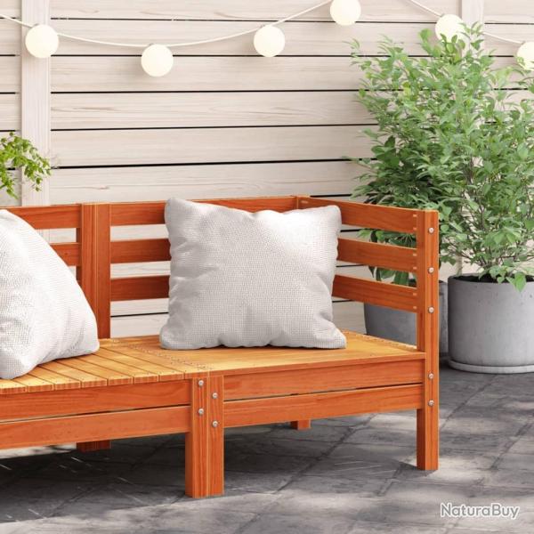 Canap� d'angle de jardin cire marron bois de pin massif