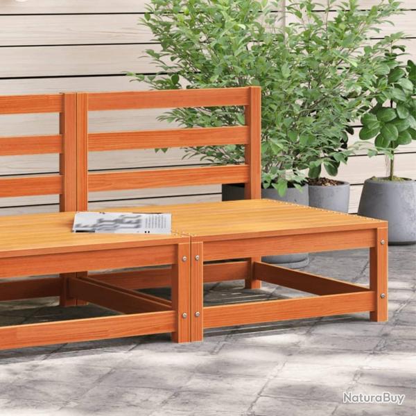 Canap� de jardin sans accoudoirs cire marron bois de pin massif