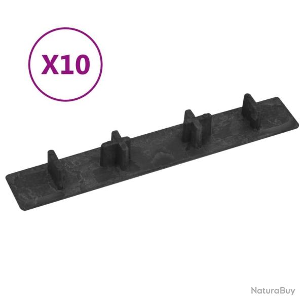 Embouts de terrasse 10 pcs Noir Plastique