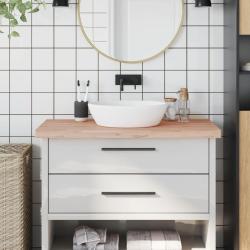 Comptoir de salle de bain 100x60x4 cm bois massif de h&ecirc;tre