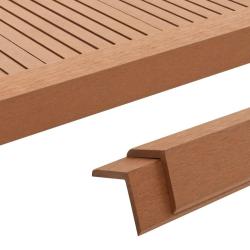 Corni&egrave;re de terrasse 5 pcs WPC 170 cm Marron clair