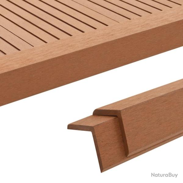 Corni�re de terrasse 5 pcs WPC 170 cm Marron clair