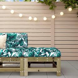 Repose-pied de jardin avec coussin bois de pin impr&eacute;gn&eacute;