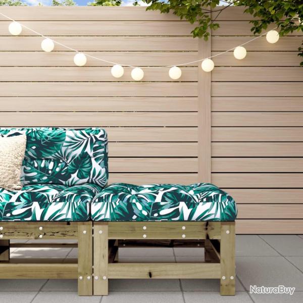 Repose-pied de jardin avec coussin bois de pin impr�gn�