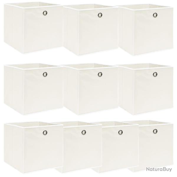 Bo�tes de rangement 10 pcs Blanc 32x32x32 cm Tissu