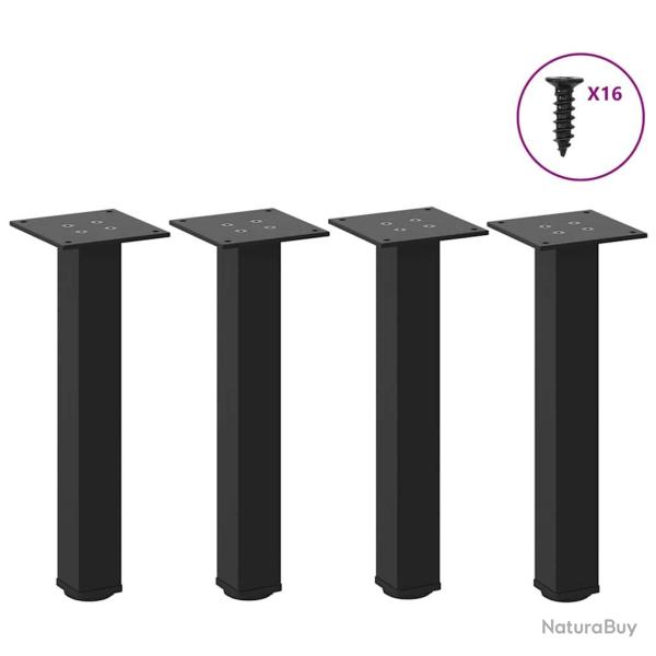 Pieds de table basse 4 pcs noir 42-44 cm acier