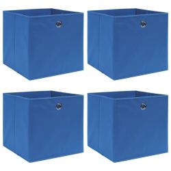 Bo&icirc;tes de rangement 4 pcs Bleu 32x32x32 cm Tissu