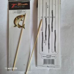 Lot de 2 Aiguilles &agrave; vers en laiton creux solide , 15 cm AUTAIN , truite