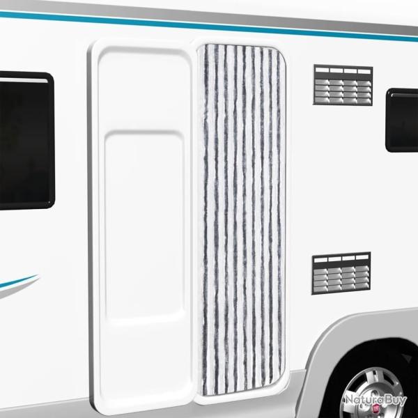 Moustiquaire Gris et blanc 56x200 cm Chenille