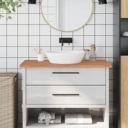 Comptoir de salle de bain 100x60x2,5 cm bois massif de h&ecirc;tre