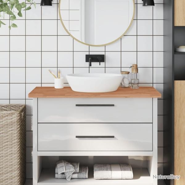 Comptoir de salle de bain 100x60x2,5 cm bois massif de h�tre