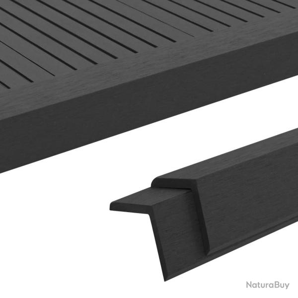 Corni�re de terrasse 5 pcs WPC 170 cm Noir