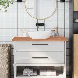 Comptoir de salle de bain 100x50x2,5 cm bois massif de h&ecirc;tre