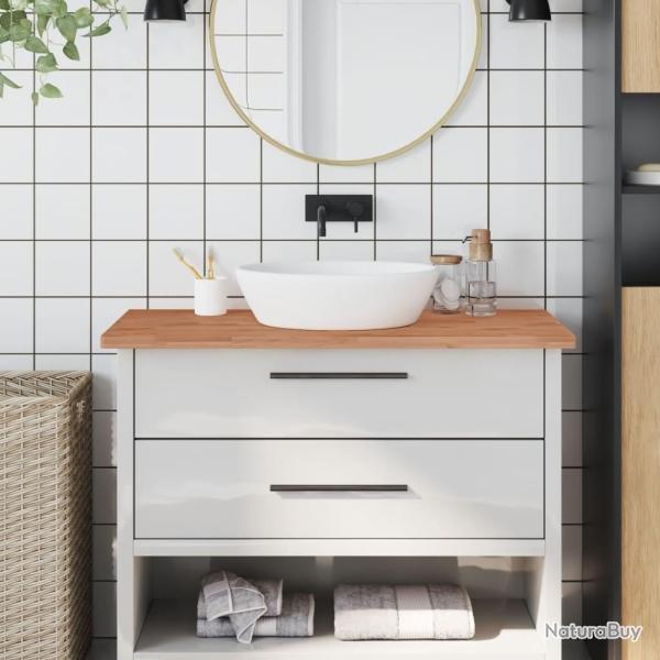 Comptoir de salle de bain 100x50x2,5 cm bois massif de h�tre