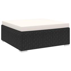 Repose-pied sectionnel 1 pc avec coussin R&eacute;sine tress&eacute;e Noir