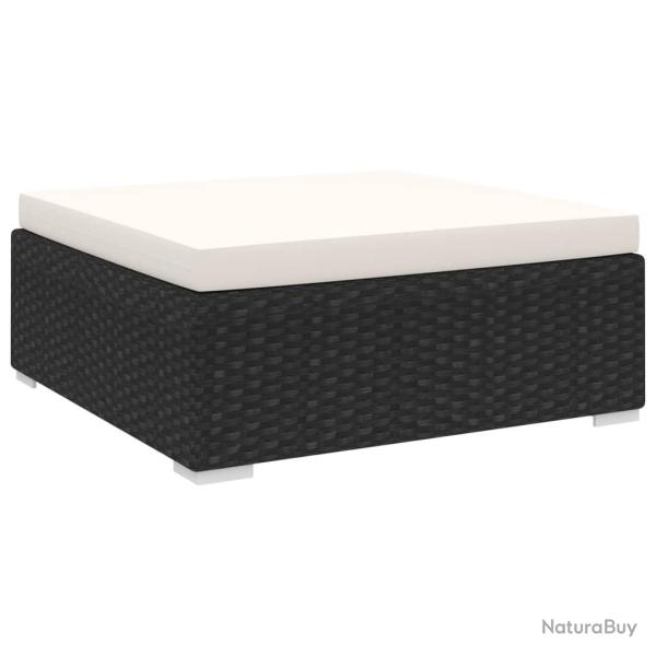 Repose-pied sectionnel 1 pc avec coussin R�sine tress�e Noir