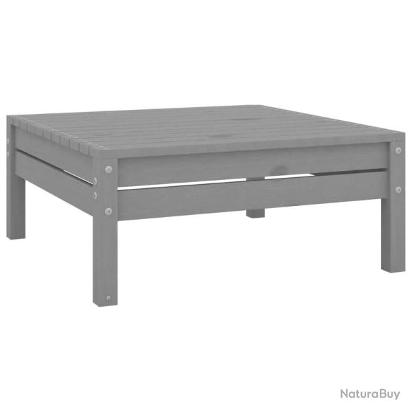 Repose-pied de jardin gris bois de pin massif