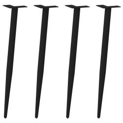 Pieds de table basse forme conique 4 pcs noir 72-73 cm acier