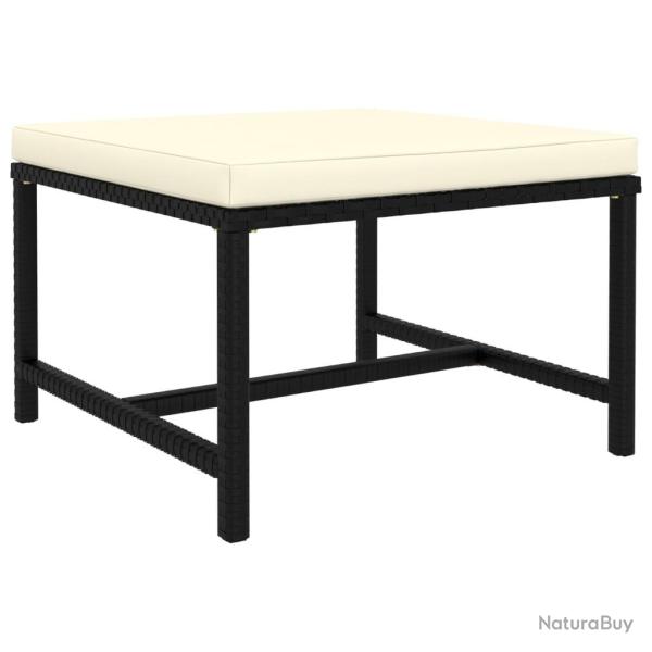 Repose-pied sectionnel avec coussin Noir R�sine tress�e