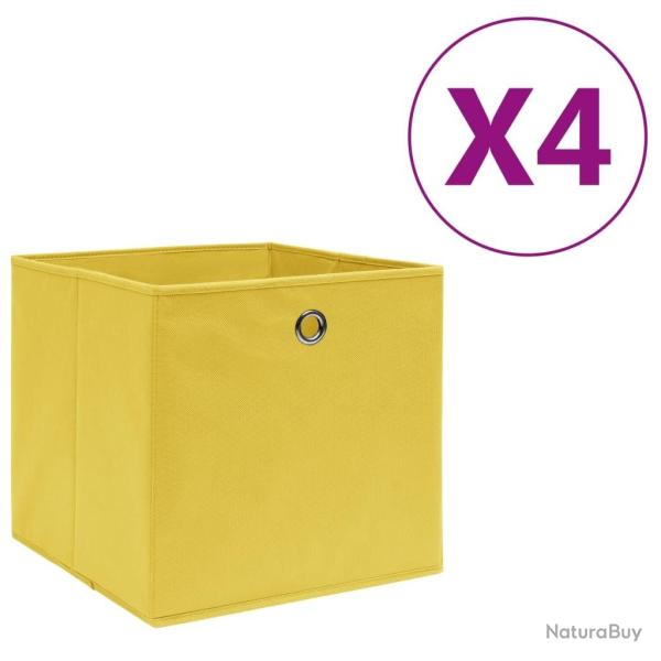 Bo�tes de rangement 4 pcs Tissu intiss� 28x28x28 cm Jaune