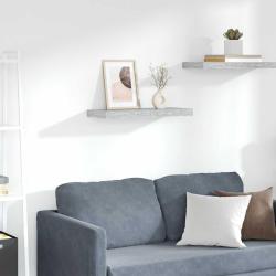 &Eacute;tag&egrave;re murale flottante gris b&eacute;ton 60x23,5x3,8 cm MDF