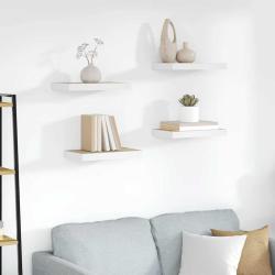 &Eacute;tag&egrave;res flottantes 4 pcs ch&ecirc;ne et blanc 50x23x3,8 cm MDF
