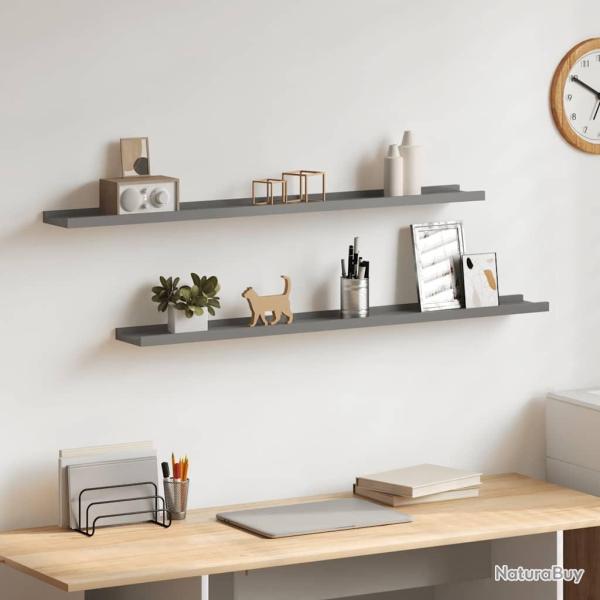 �tag�res murales 2 pcs Gris 100x9x3 cm