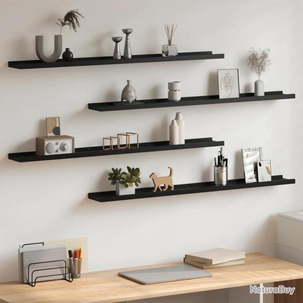 �tag�res murales 4 pcs Noir 100x9x3 cm