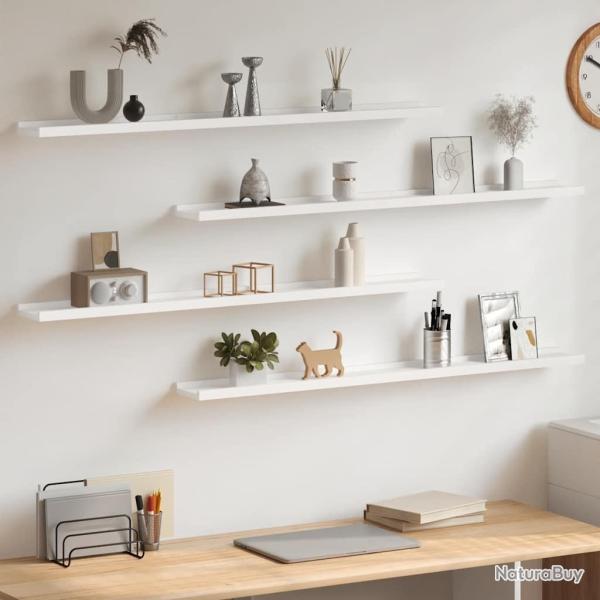 �tag�res murales 4 pcs Blanc 100x9x3 cm