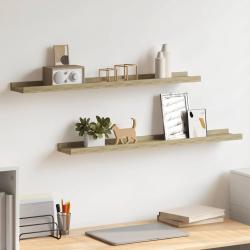 &Eacute;tag&egrave;res murales 2 pi&egrave;ces Ch&ecirc;ne Sonoma 80x9x3 cm