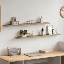 &Eacute;tag&egrave;res murales 2 pcs ch&ecirc;ne sonoma 100x9x3 cm