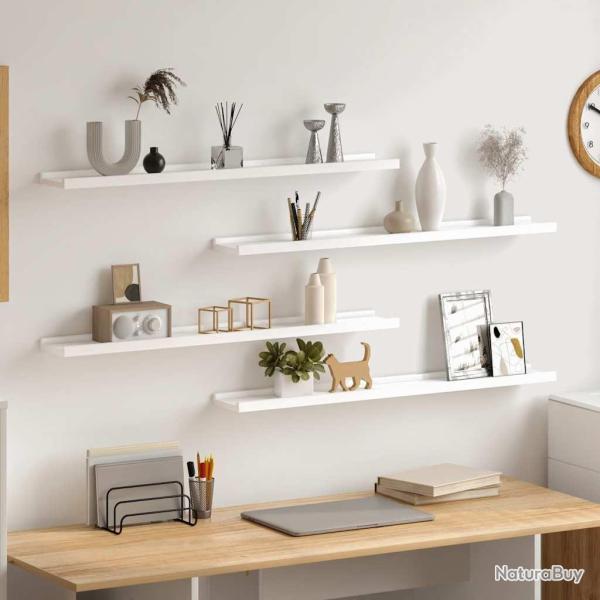 �tag�res murales 4 pcs Blanc 80x9x3 cm
