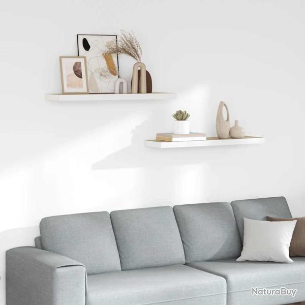 �tag�res flottantes 2 pcs Ch�ne et blanc 90x23,5x3,8 cm MDF
