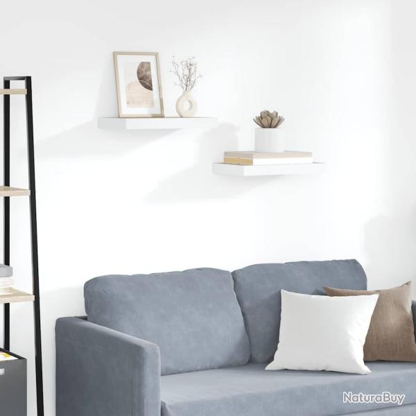 �tag�res flottantes 2 pcs Ch�ne et blanc 40x23x3,8 cm MDF