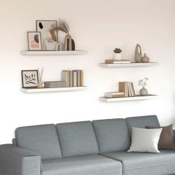 &Eacute;tag&egrave;res flottantes 4 pcs ch&ecirc;ne et blanc 80x23,5x3,8 cm MDF