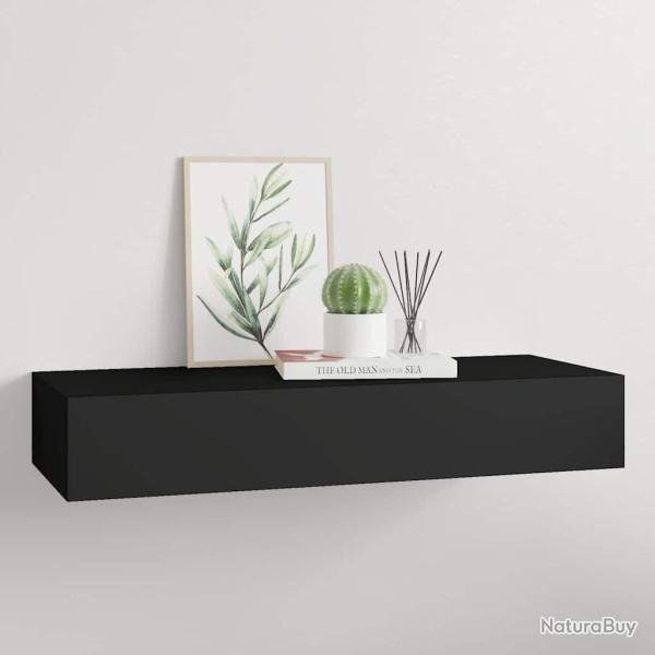 �tag�re � tiroir murale Noir 60x23,5x10 cm MDF