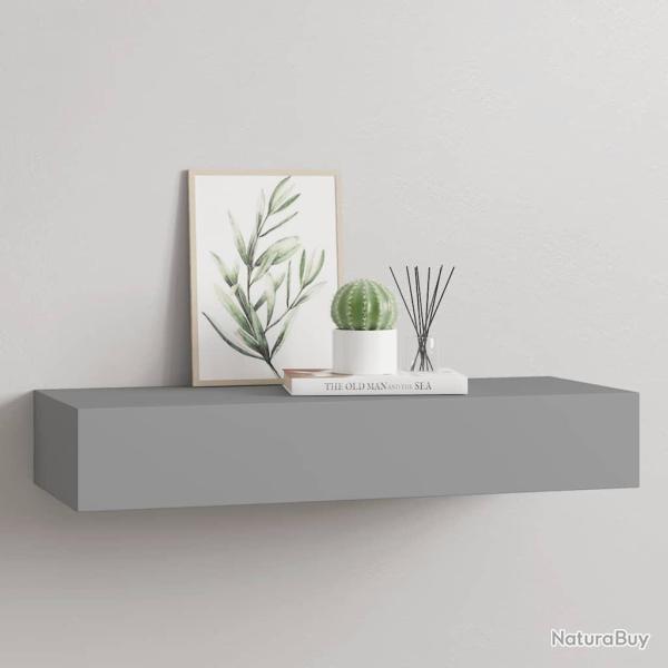 �tag�re � tiroir murale Gris 60x23,5x10 cm MDF