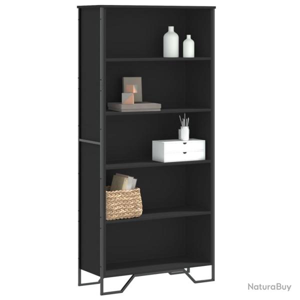 Biblioth�que noir 80x31x169 cm bois d'ing�nierie